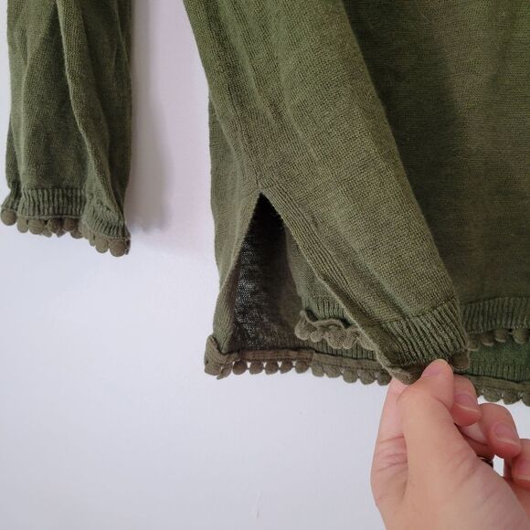 J. Crew 100% Linen Olive Green Knit Sweater 3/4 Sleeve Lightweight Small - Picture 4 of 8